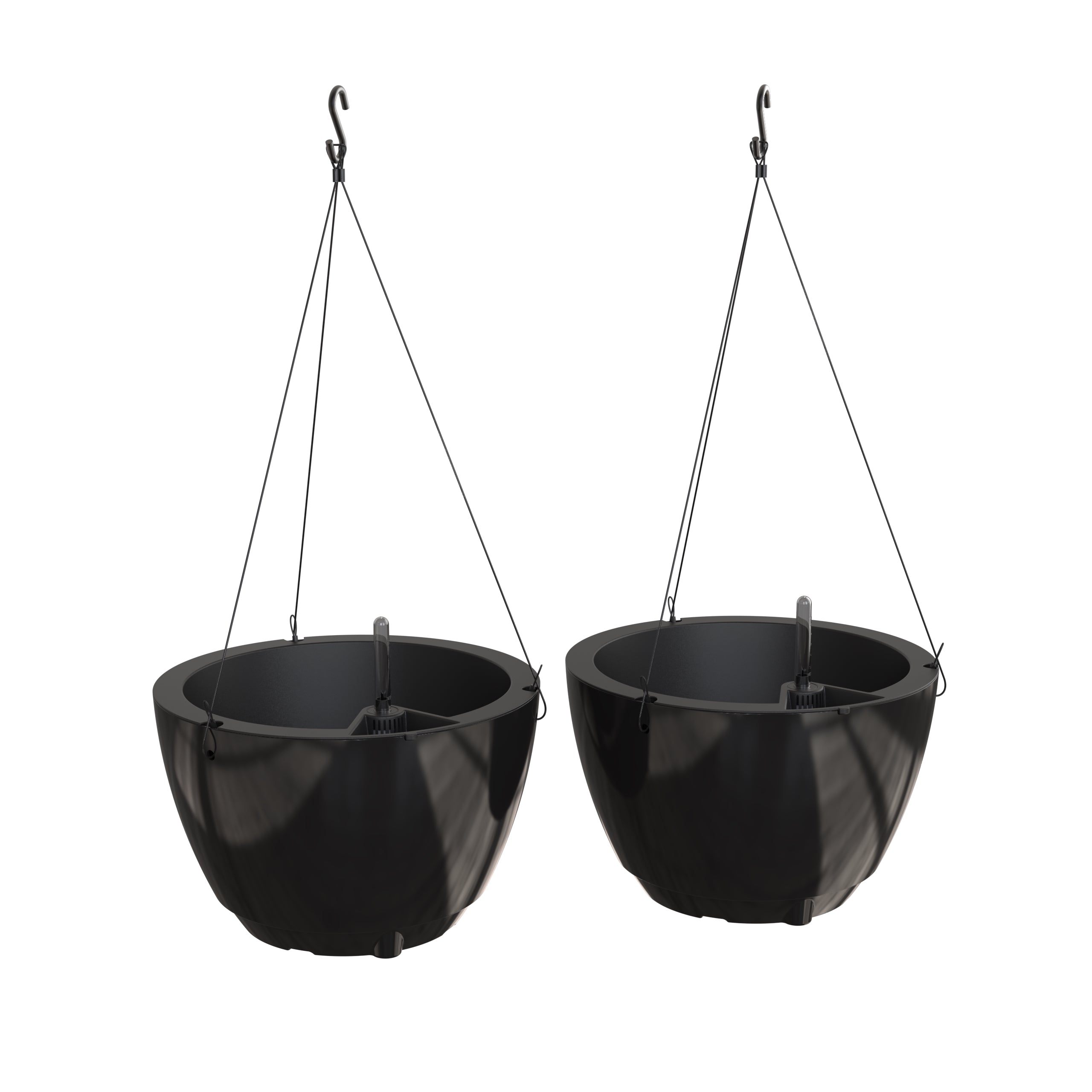 Mayne Caprio 14-Inch Self-Watering Hanging Planter with Water Level Indicator (2-Pack)