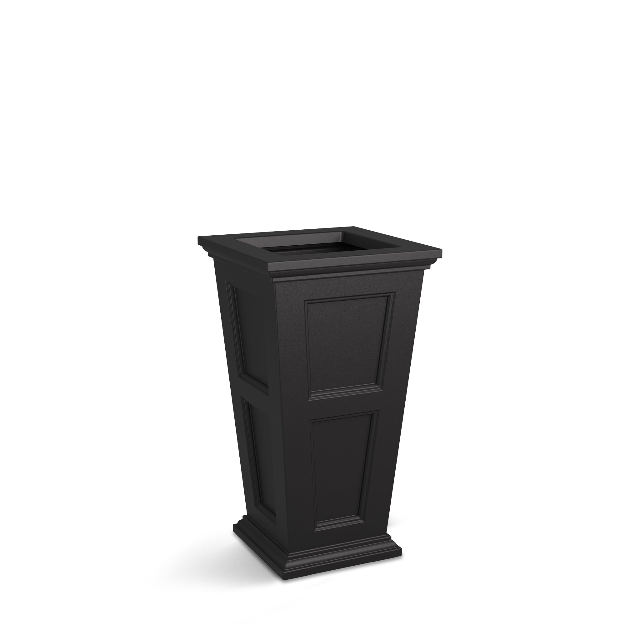 Mayne Fairfield 28-Inch Self-Watering Tall Planter with Removable Planting Insert (Black, 2-Pack)
