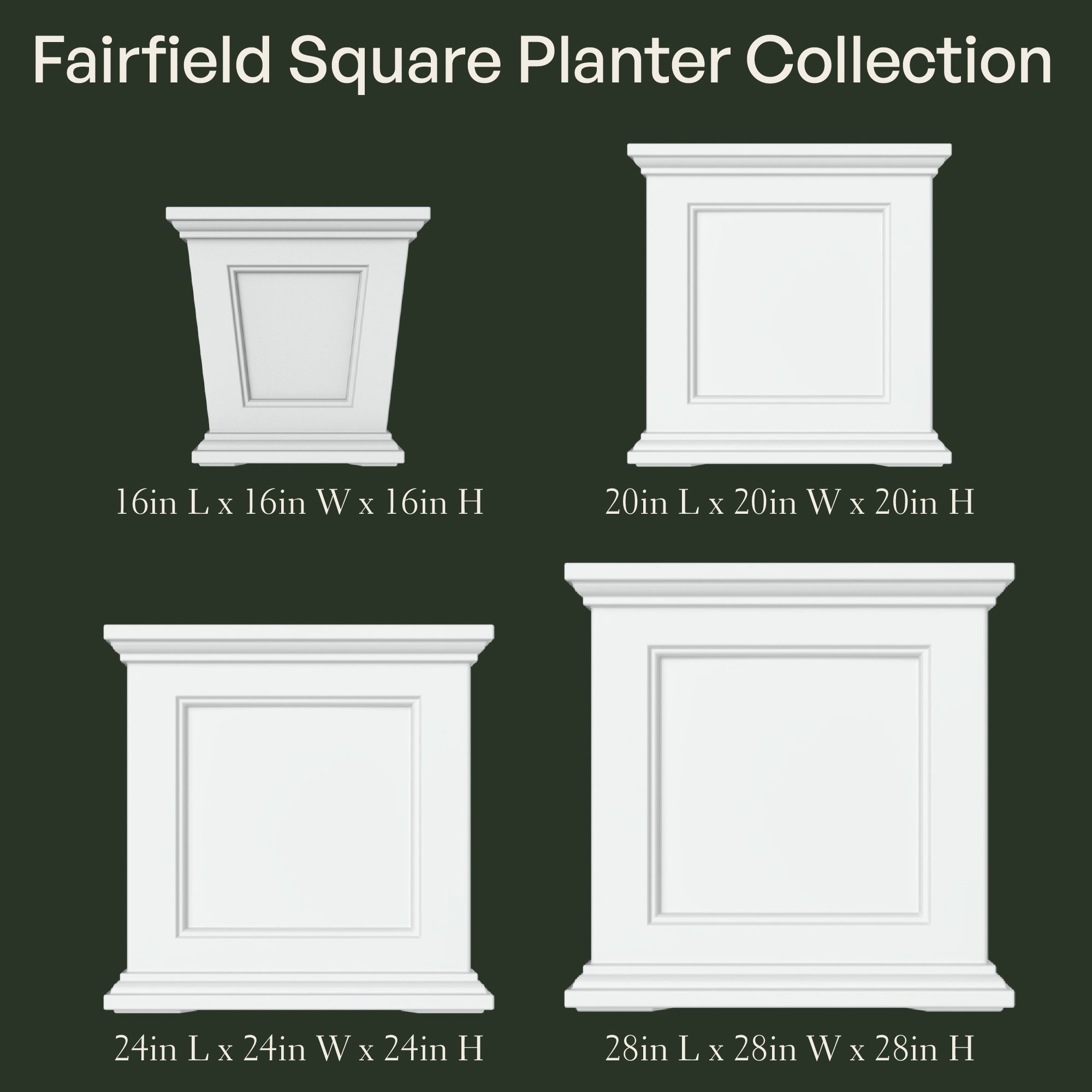 Mayne Fairfield 16in Square Planter