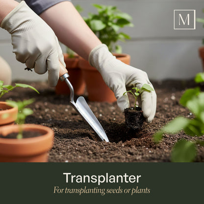 Mayne 4-Piece Essential Garden Tool Set – Hand Cultivator, Transplanter, Weeder &amp; Trowel