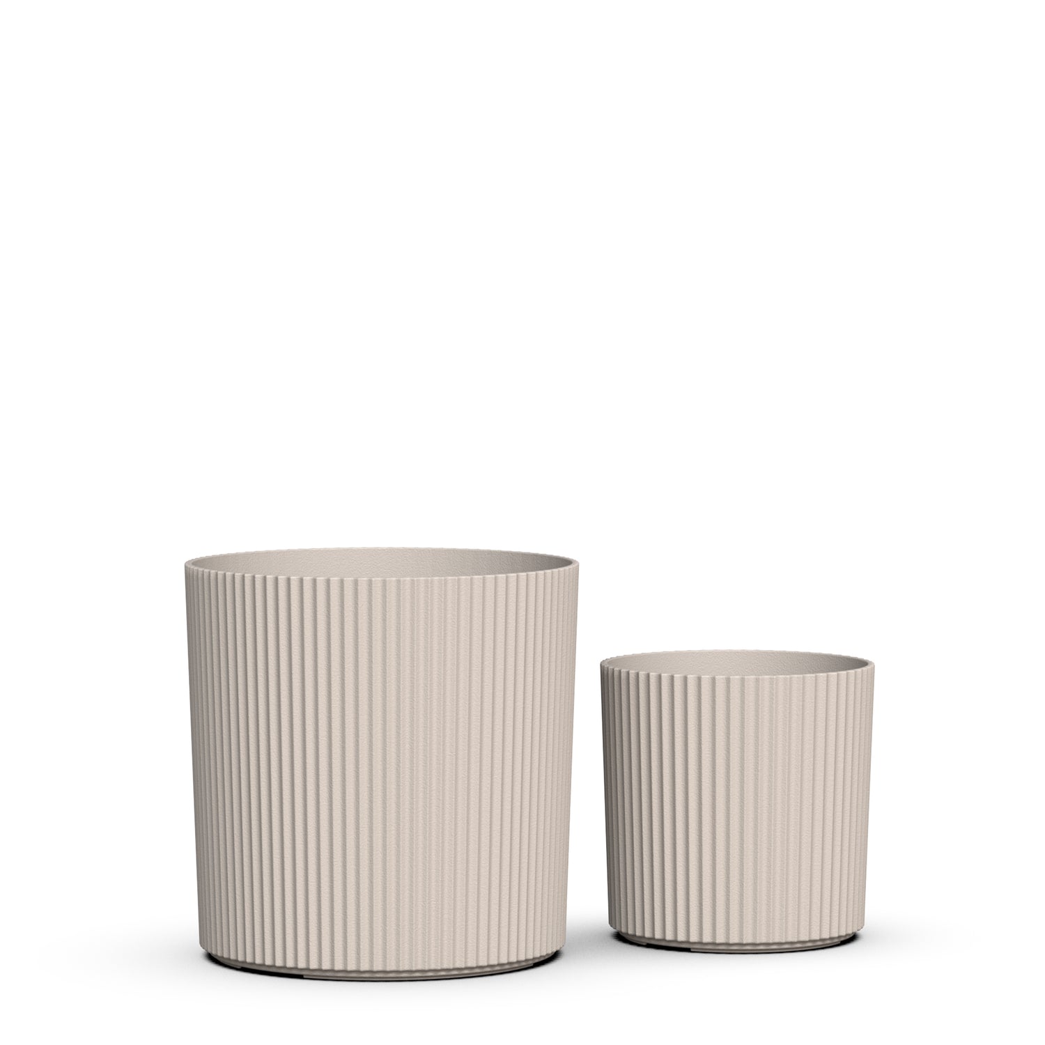 Mayne Serene Round Ribbed Planter with Drainage Hole Chai 10in/14in