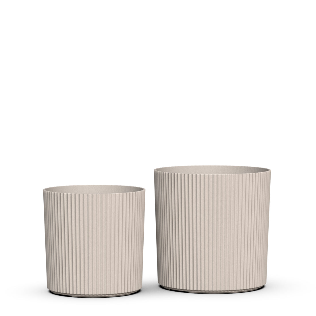 Mayne Serene Round Ribbed Planter with Drainage Hole Chai 12in/14in