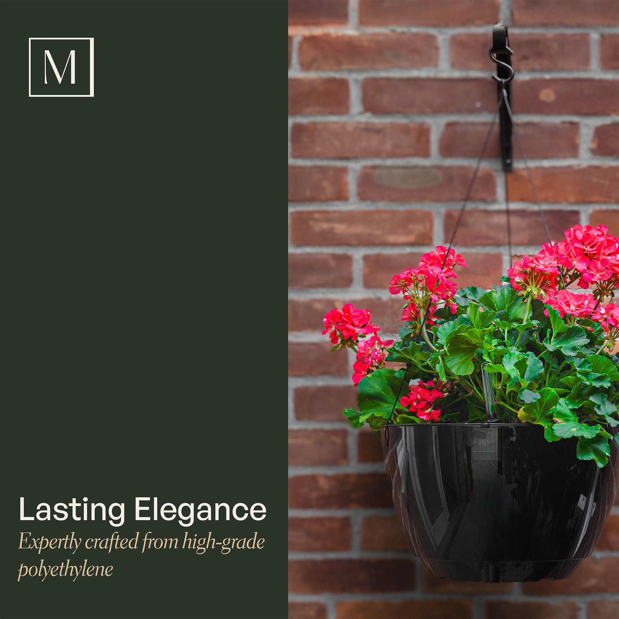 Mayne Caprio 14-Inch Self-Watering Hanging Planter with Water Level Indicator (2-Pack)