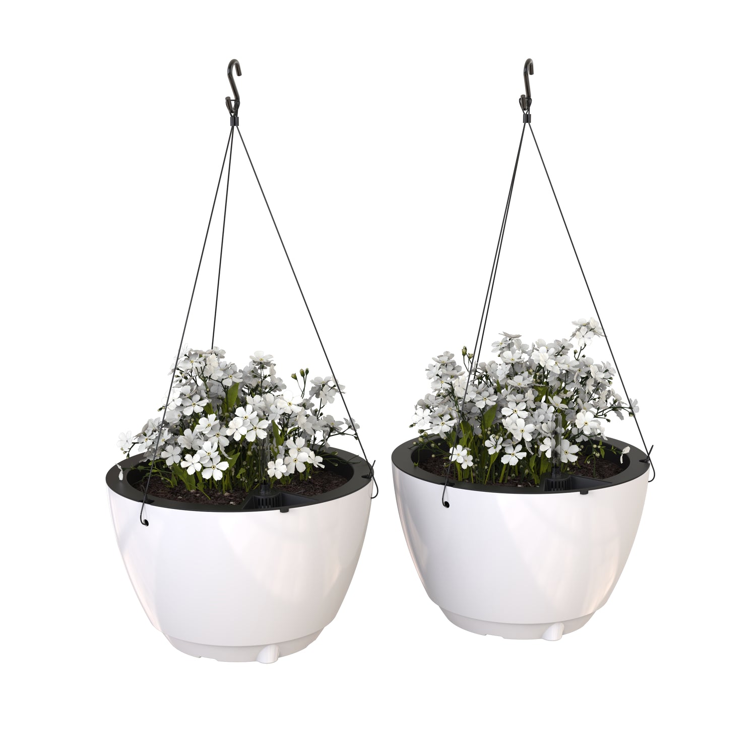 Mayne Caprio 14-Inch Self-Watering Hanging Planter with Water Level Indicator (2-Pack)