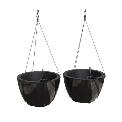 Mayne Caprio 14-Inch Self-Watering Hanging Planter with Water Level Indicator (2-Pack)