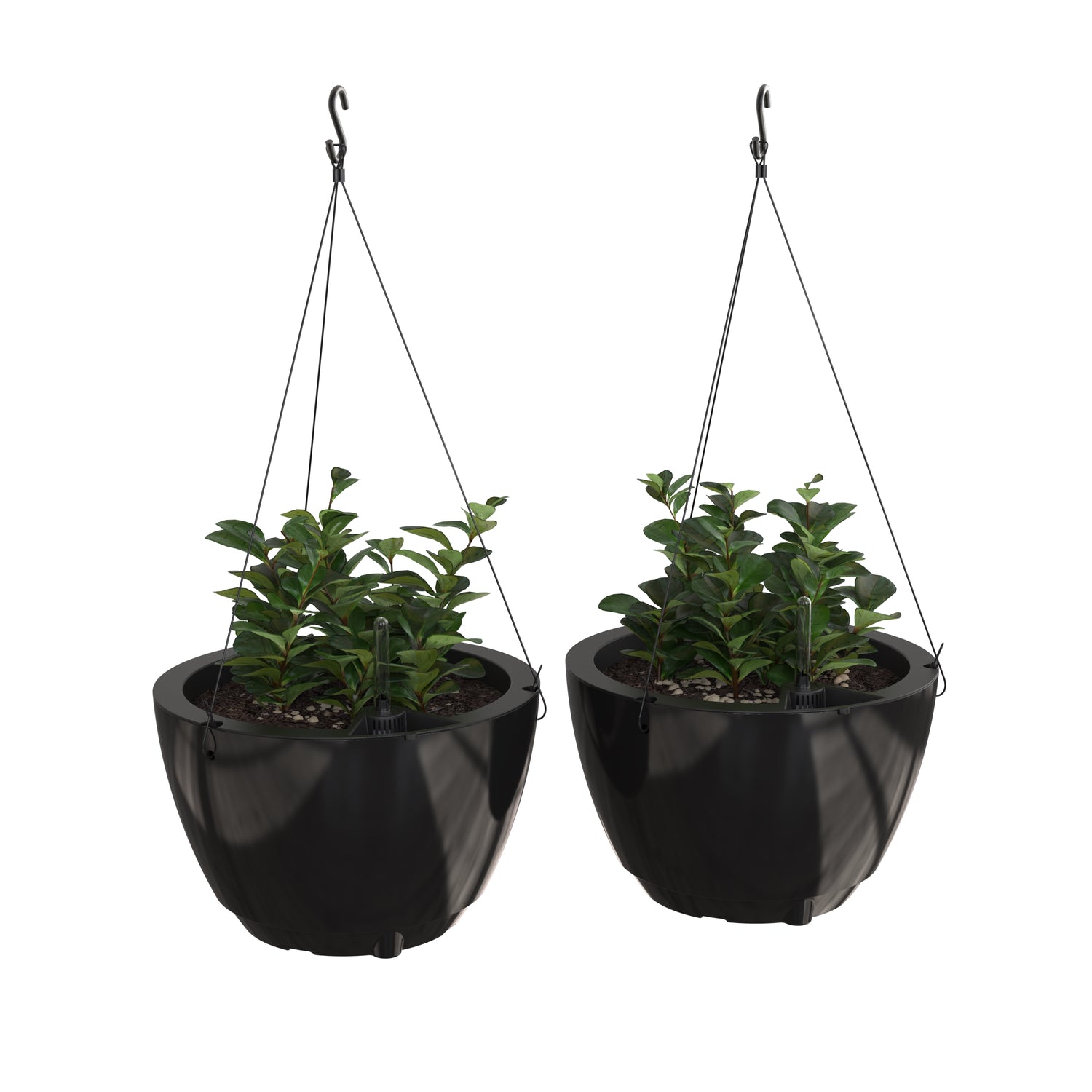 Mayne Caprio 14-Inch Self-Watering Hanging Planter with Water Level Indicator (2-Pack)