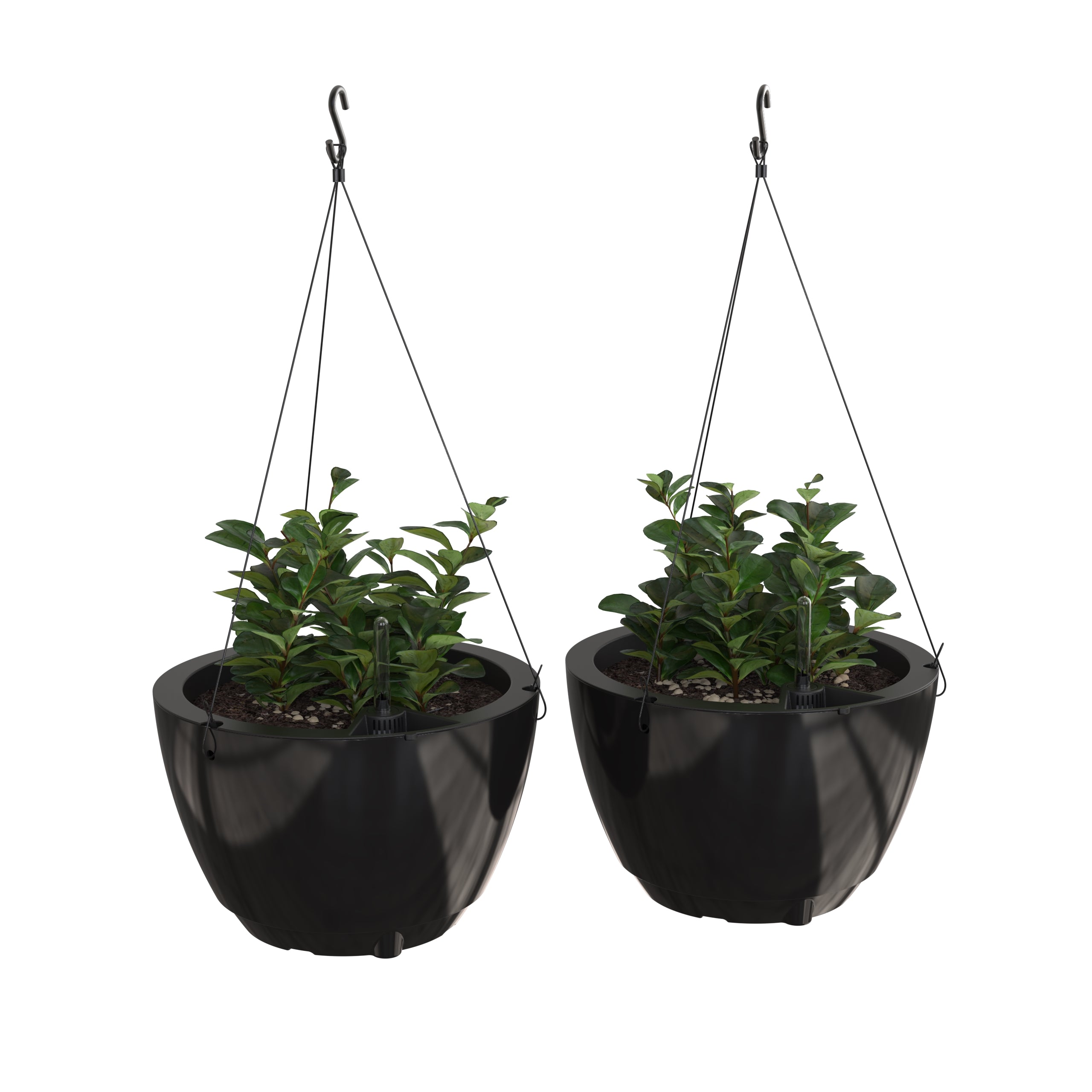 Mayne Caprio 14-Inch Self-Watering Hanging Planter with Water Level Indicator (2-Pack)