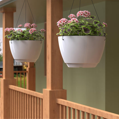 Mayne Caprio 14-Inch Self-Watering Hanging Planter with Water Level Indicator (2-Pack)