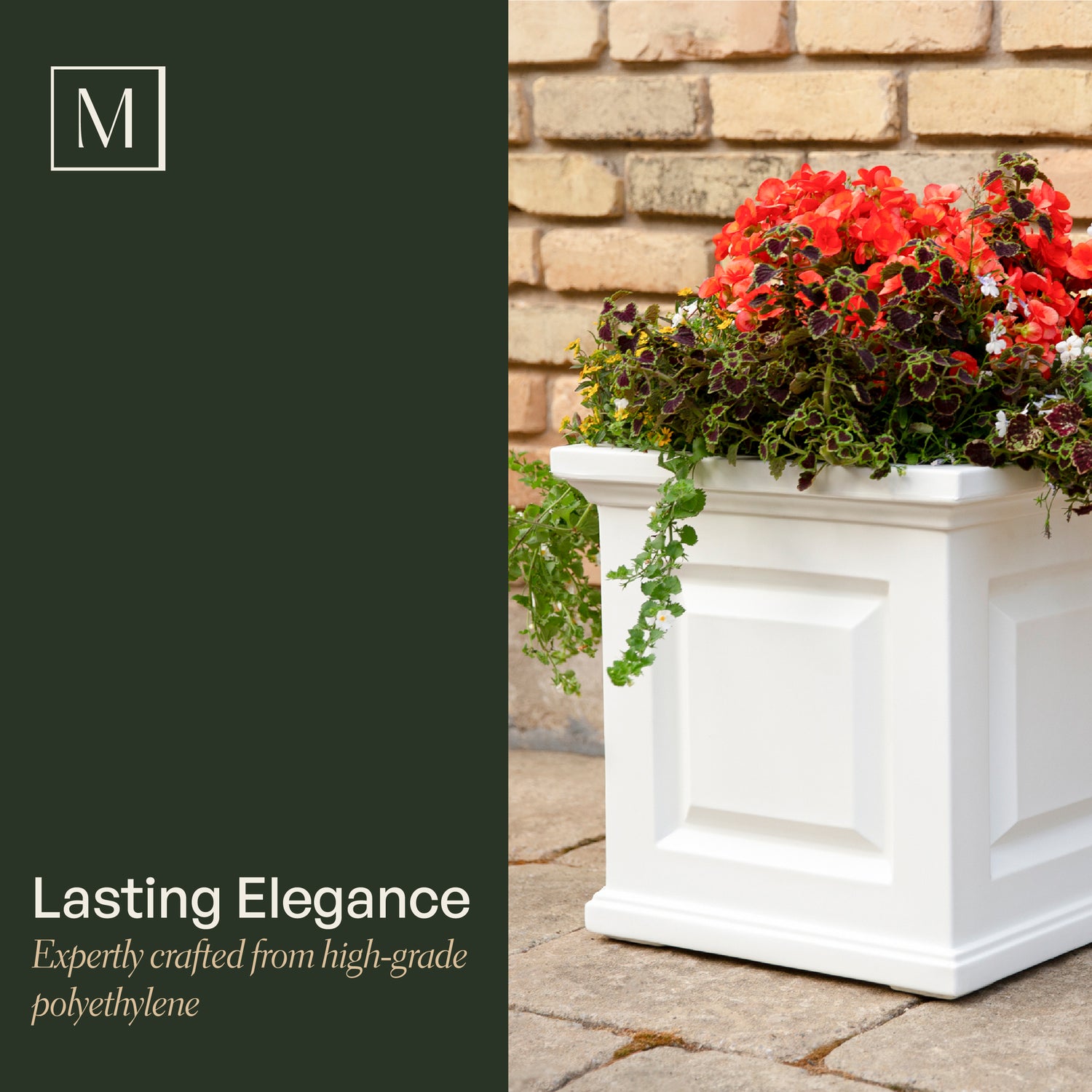 Mayne Nantucket 16-Inch Self-Watering Square Planter (Black, 2-Pack)
