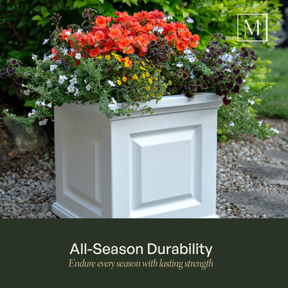 Mayne Nantucket 16-Inch Self-Watering Square Planter (Black, 2-Pack)