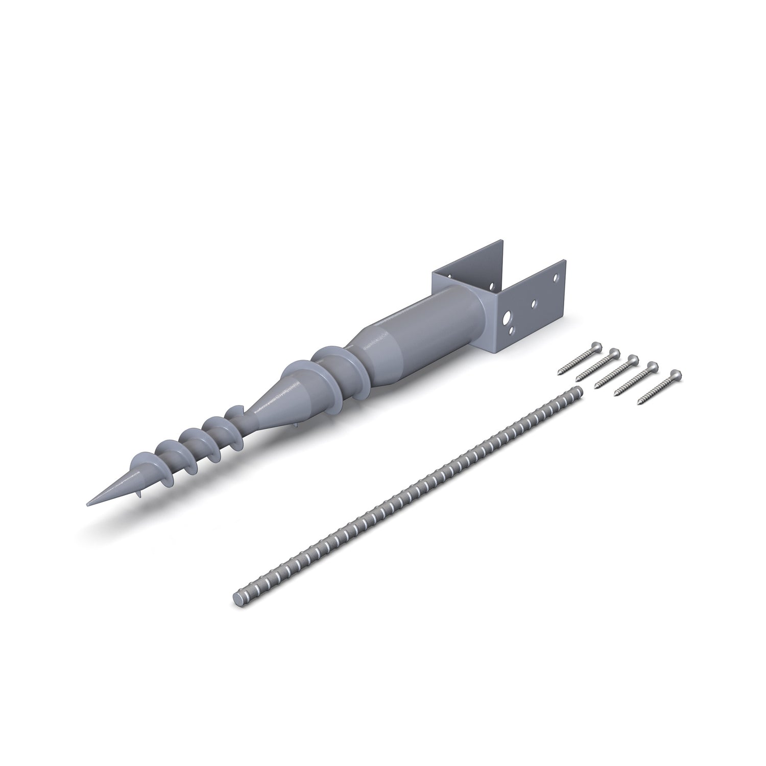 Mayne No Dig Ground Anchor - Includes Lag Bolts &amp; Rebar