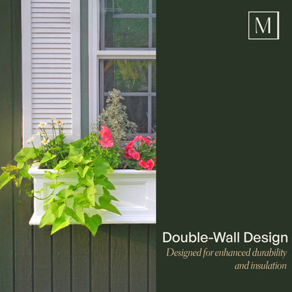Mayne Fairfield 3ft Self-Watering Window Box with Steel Wall Mount Brackets