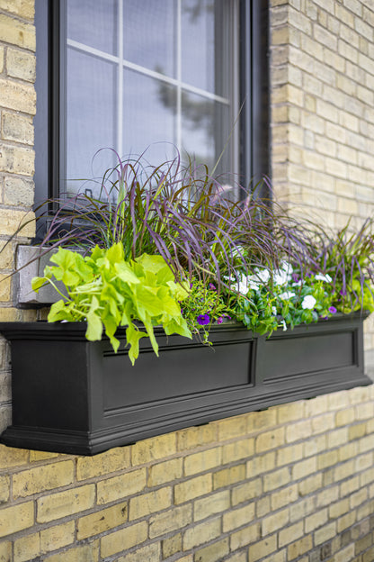 Mayne Fairfield 3ft Self-Watering Window Box with Steel Wall Mount Brackets