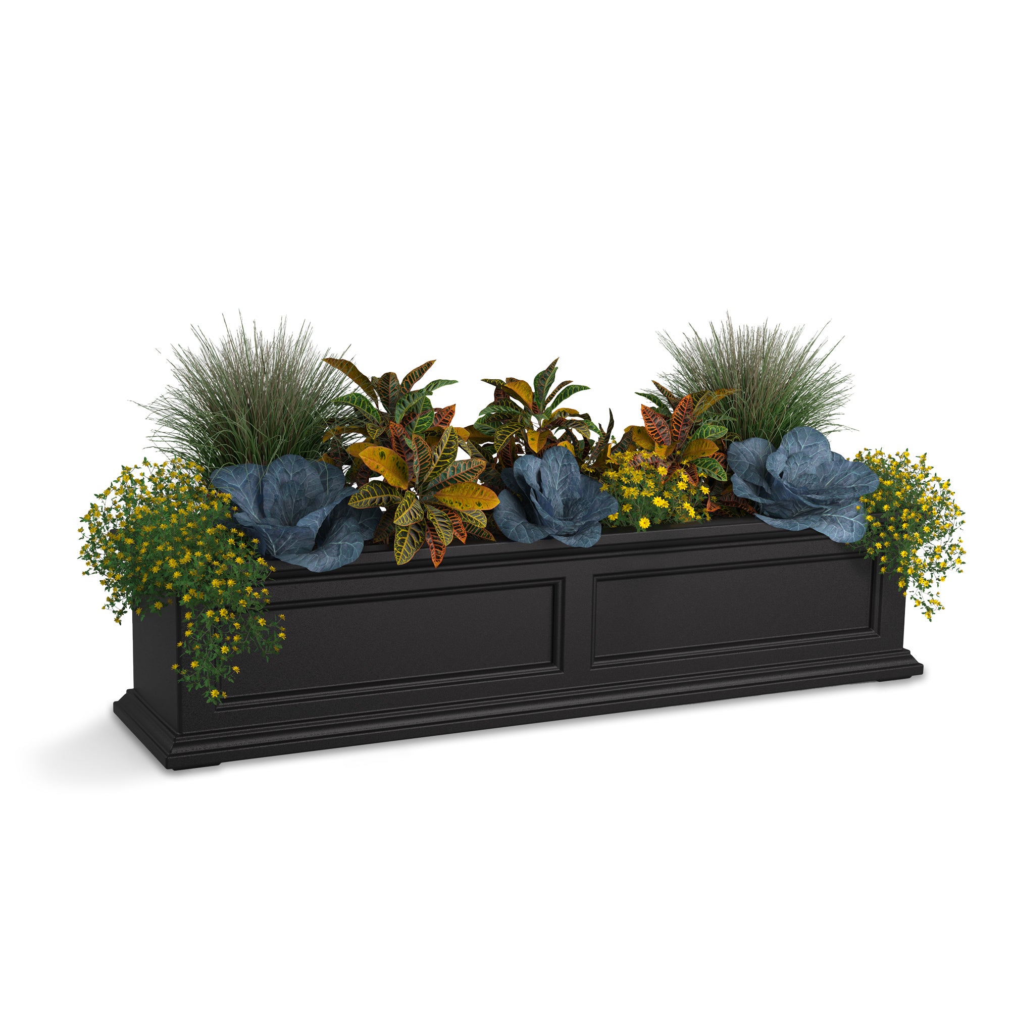 Mayne Fairfield 4ft Self-Watering Window Box with Steel Wall Mount Brackets