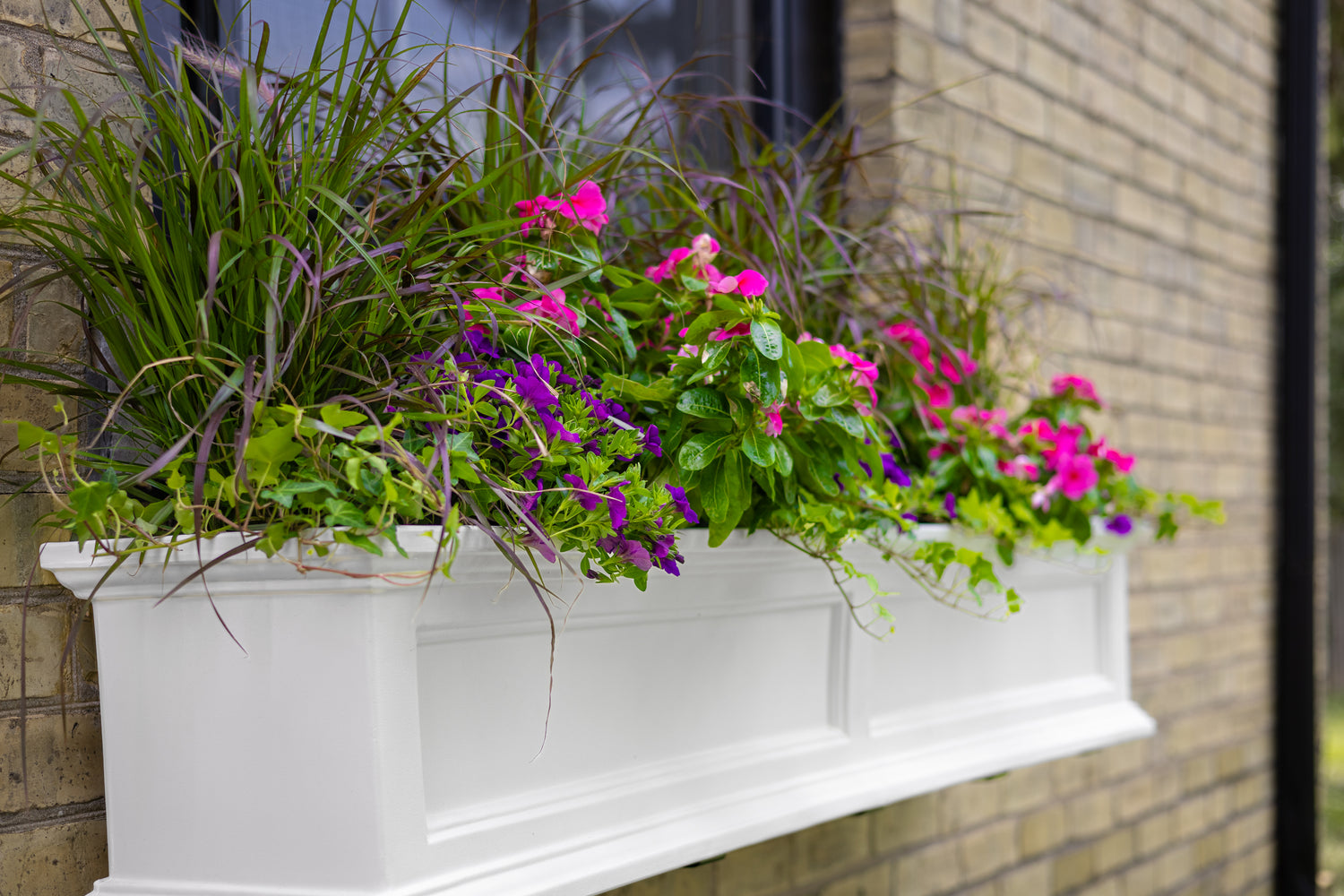 Mayne Fairfield 4ft Self-Watering Window Box with Steel Wall Mount Brackets
