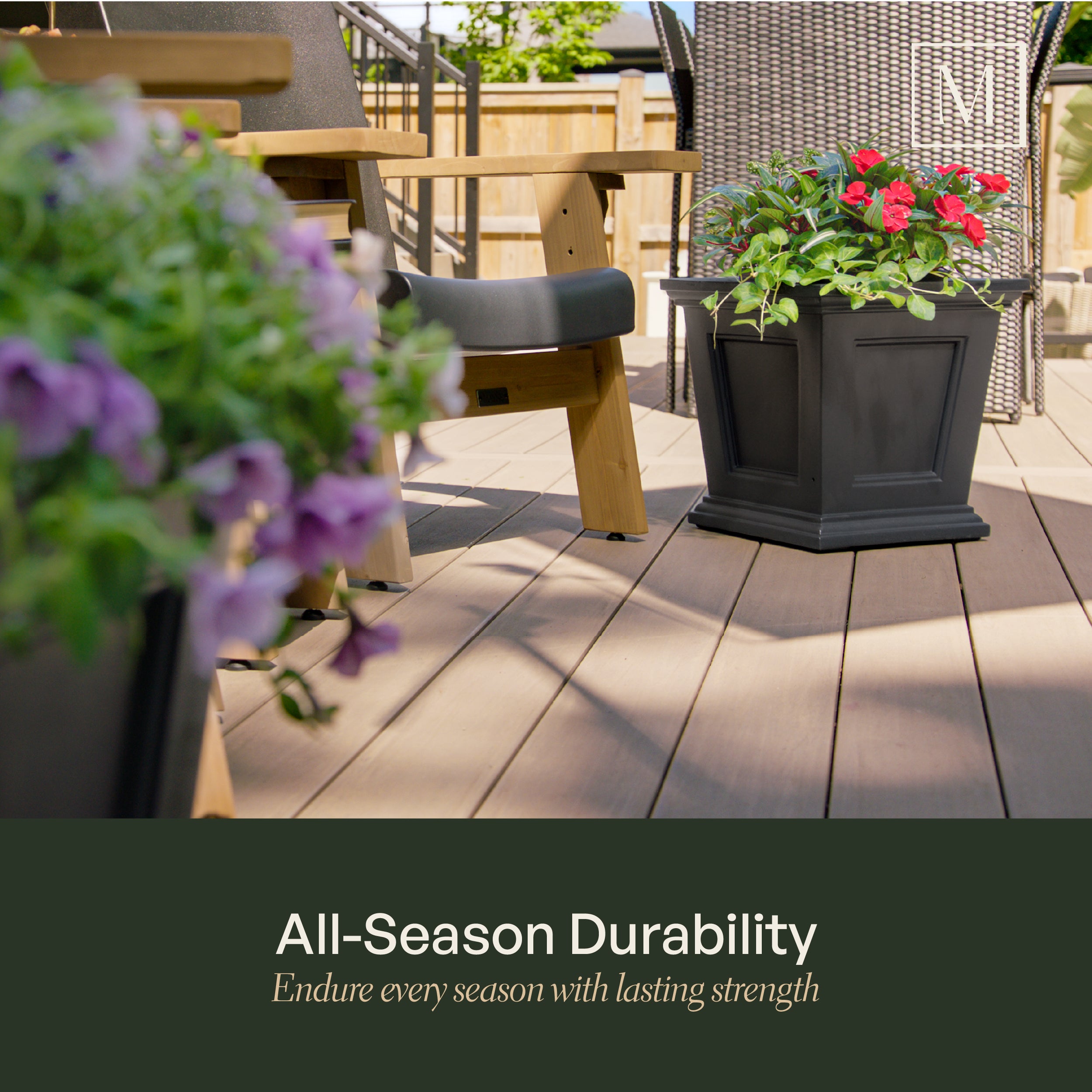 Mayne Fairfield 16in Square Planter