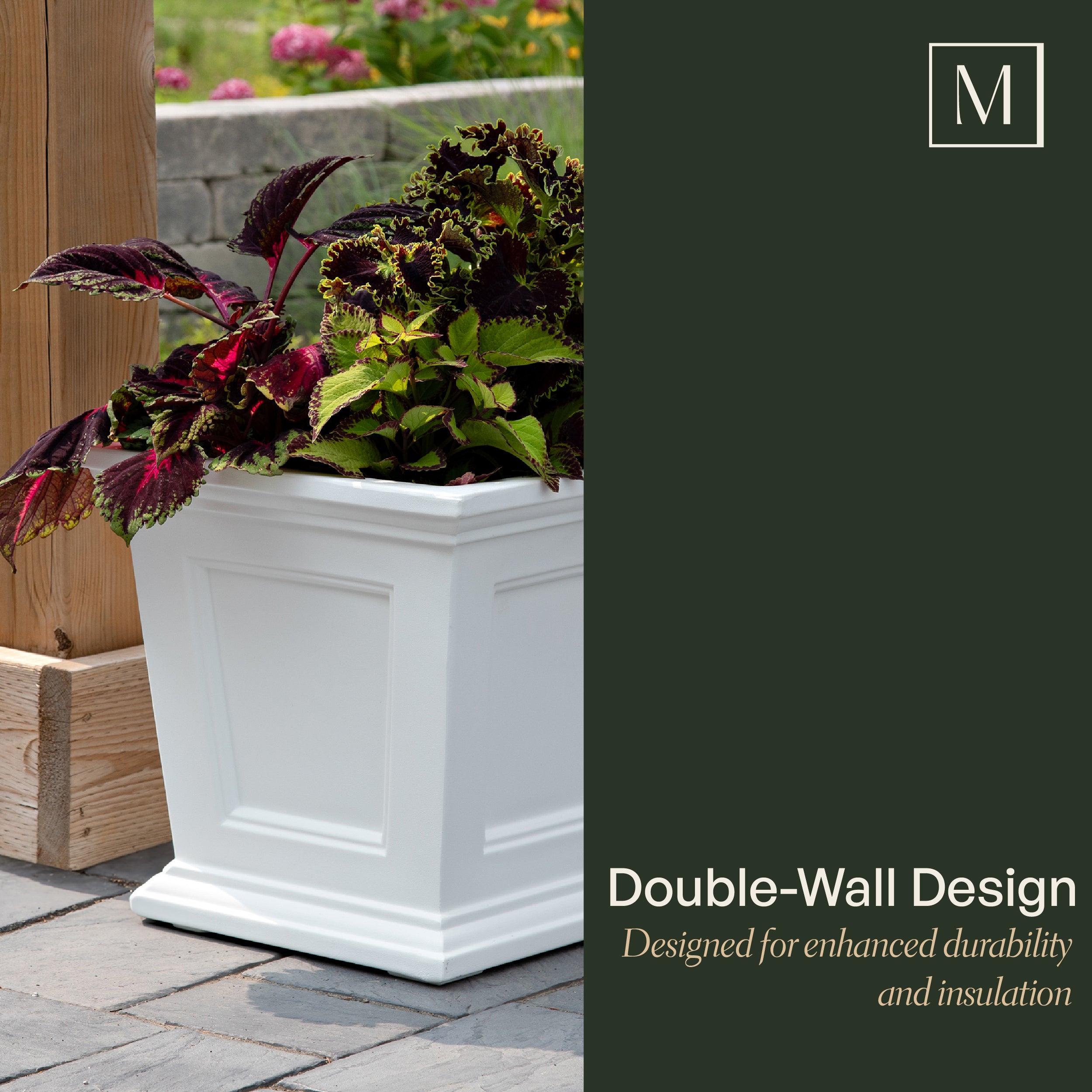 Mayne Fairfield 16in Square Planter