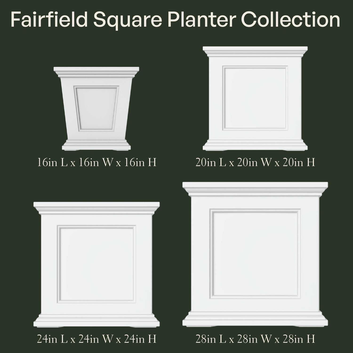 Mayne Fairfield 16in Square Planter