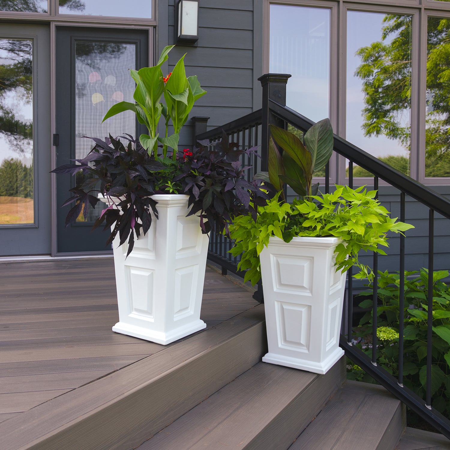 Mayne Wyndham 24-Inch Self-Watering Tall Planter with Removable Planting Insert