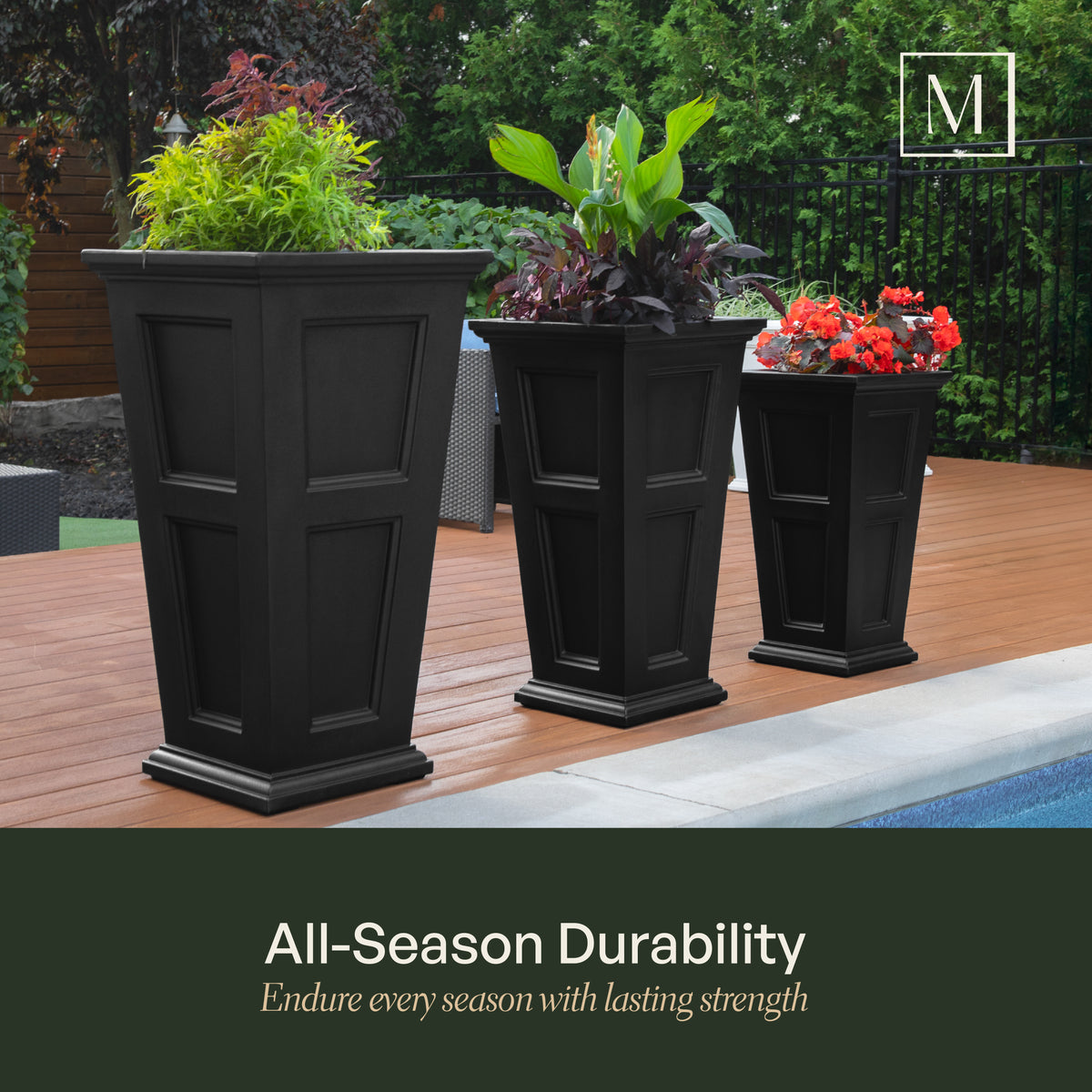 Mayne Fairfield 28-Inch Self-Watering Tall Planter with Removable Planting Insert