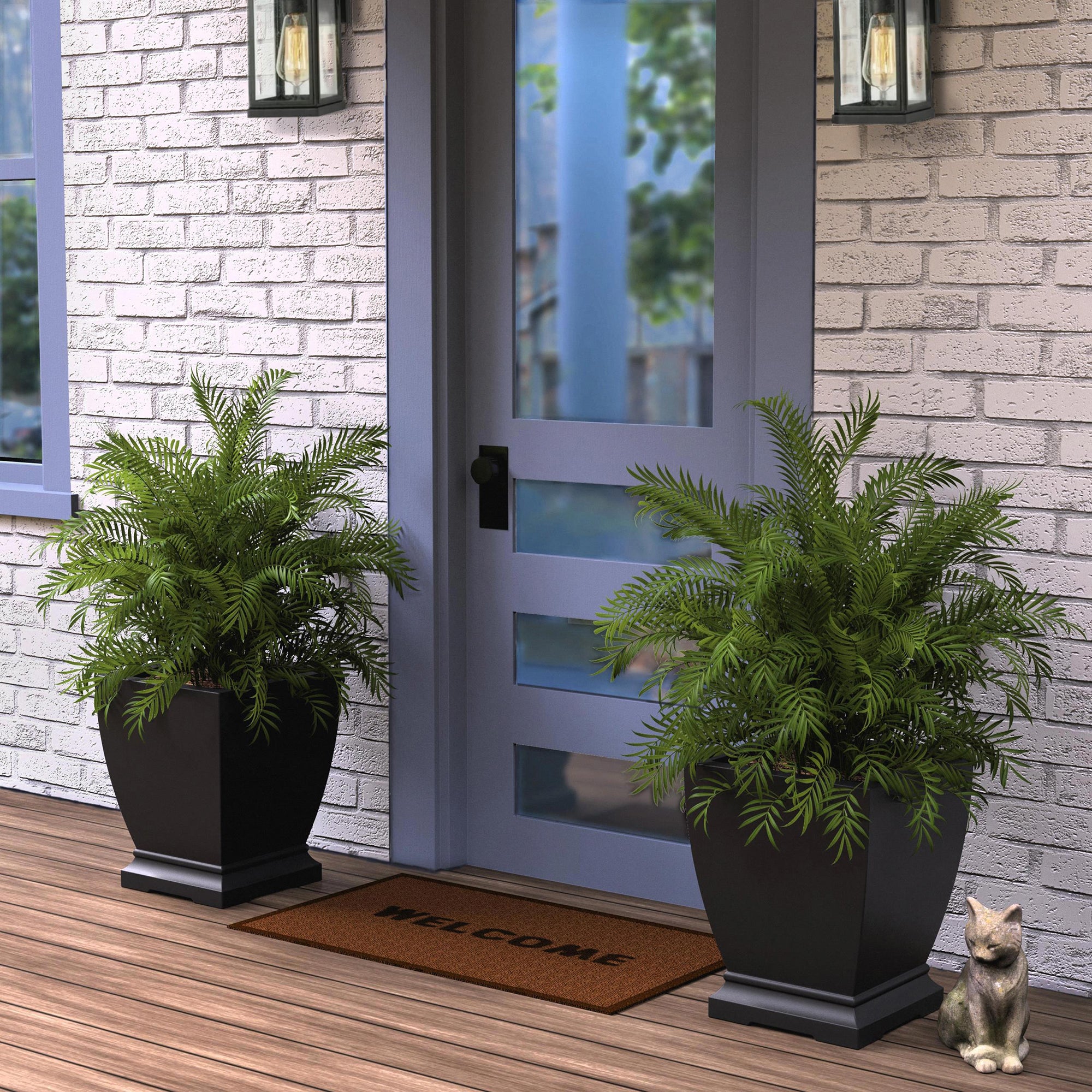 Mayne Acadia 18in Planter (Black, 2-Pack)