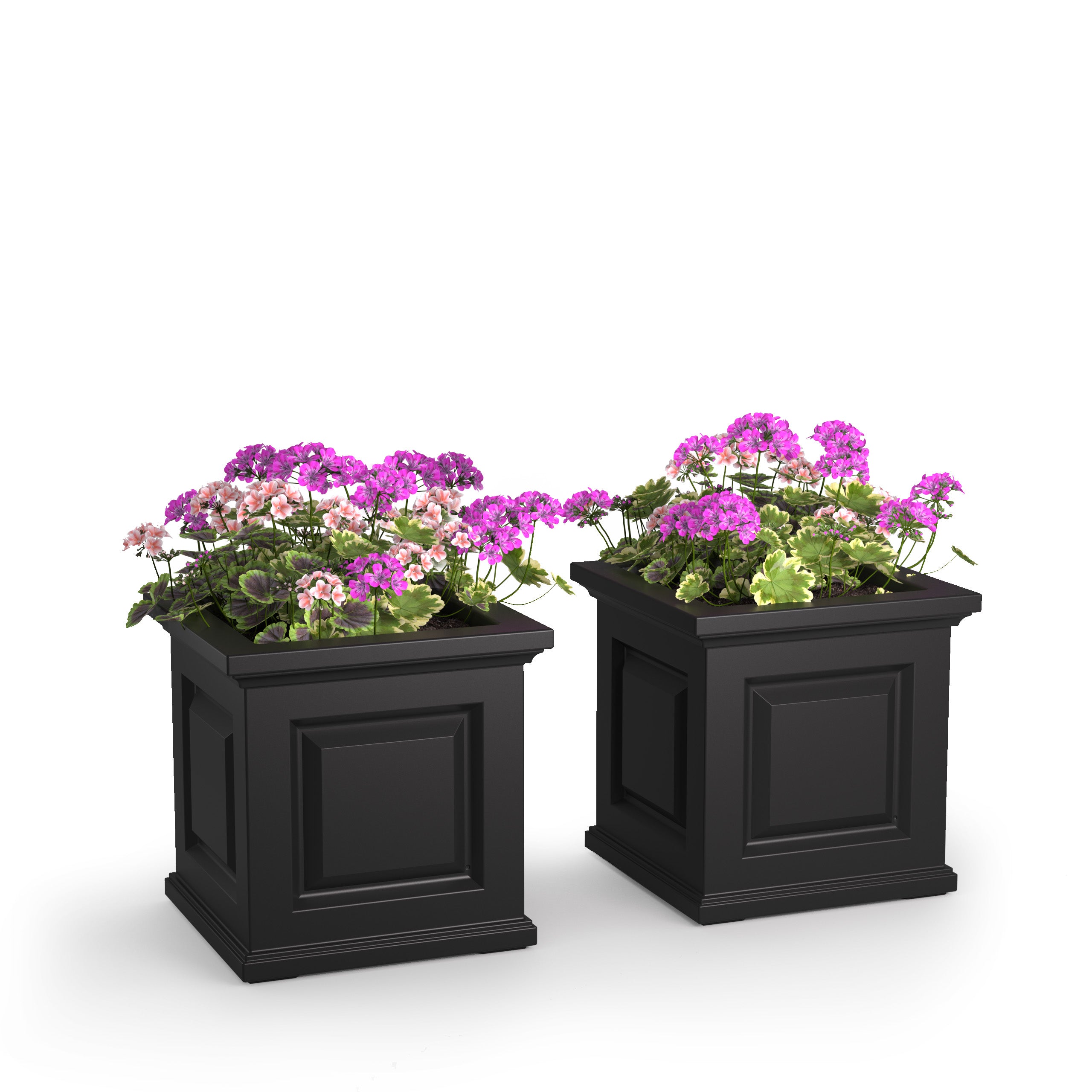 Mayne Nantucket 16-Inch Self-Watering Square Planter (Black, 2-Pack)