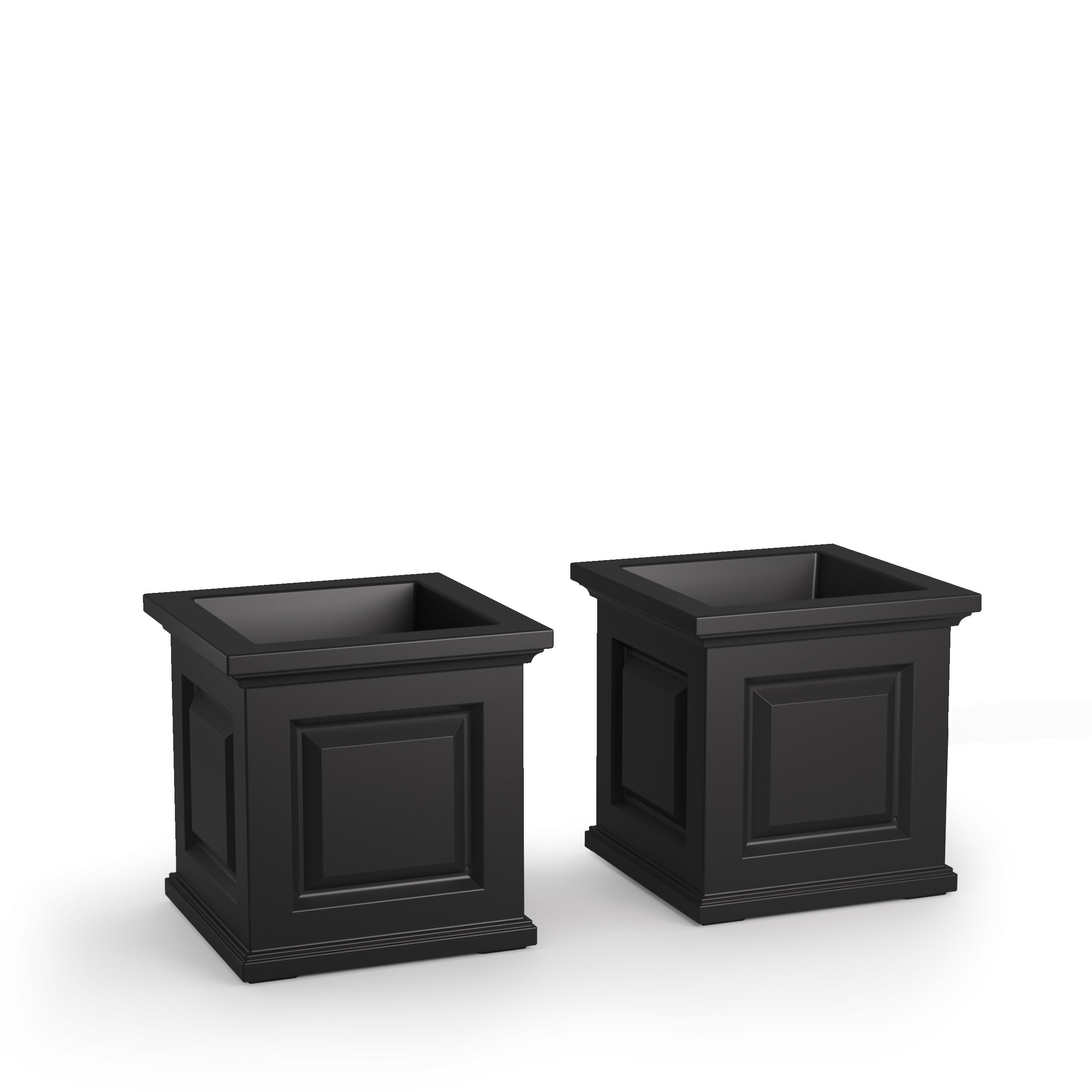Mayne Nantucket 16-Inch Self-Watering Square Planter (Black, 2-Pack)