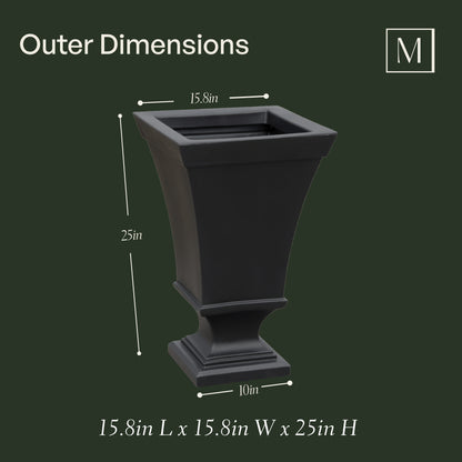 Mayne Vienna 25in Tall Urn Planter (2-Pack)