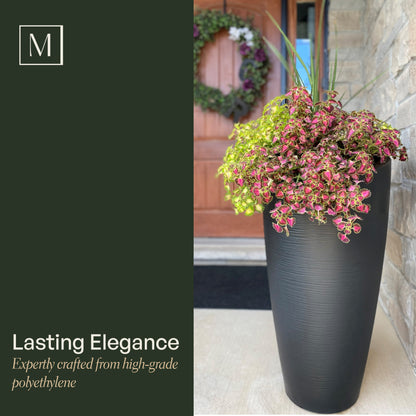 Mayne Modesto 32in Tall Planter (Black &amp; White)