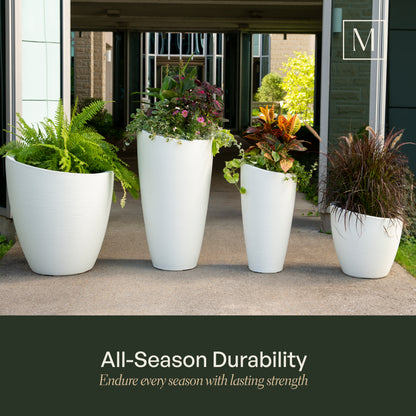 Mayne Modesto 32in Tall Planter (Black &amp; White)