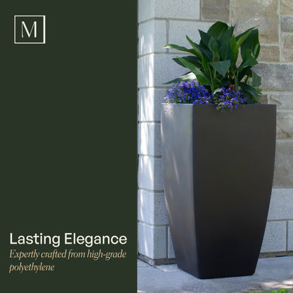 Mayne Kobi 32-Inch Self-Watering Tall Planter (Black)