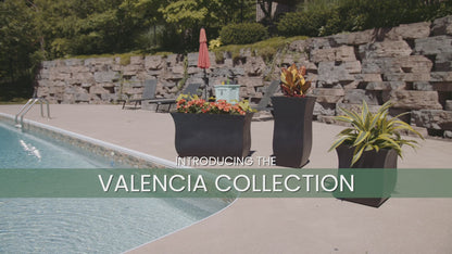 Mayne Valencia 30in Tall Planter (Black, 2-Pack)