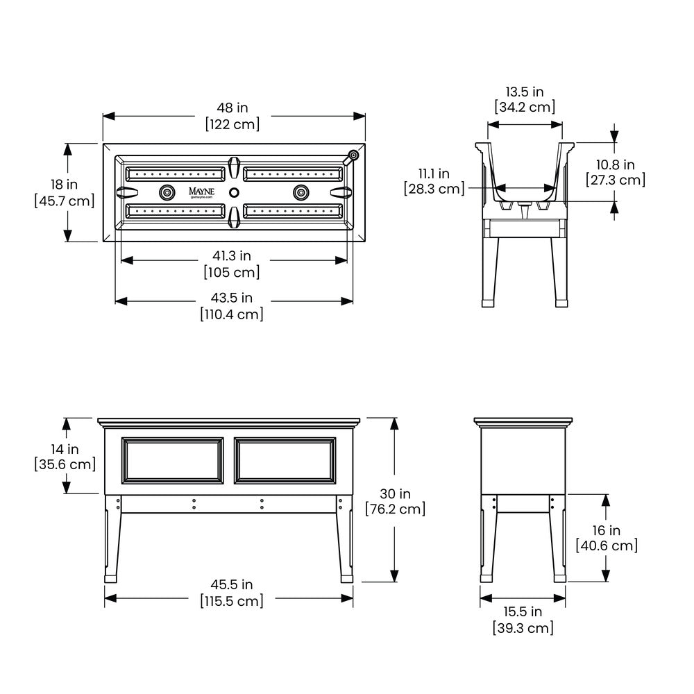 Mayne Fairfield 48in Elevated Garden Bed (Black)