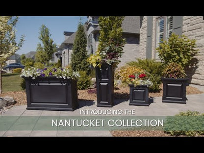 Mayne Nantucket 16-Inch Self-Watering Square Planter (Black, 2-Pack)